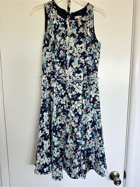 New York & Company | Eva Mendes Navy Floral Midi Dress